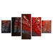 Red Forest Trees 5 Piece HD Multi Panel Canvas Wall Art Frame - Original Frame