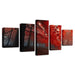 Red Forest Trees 5 Piece HD Multi Panel Canvas Wall Art Frame - Original Frame