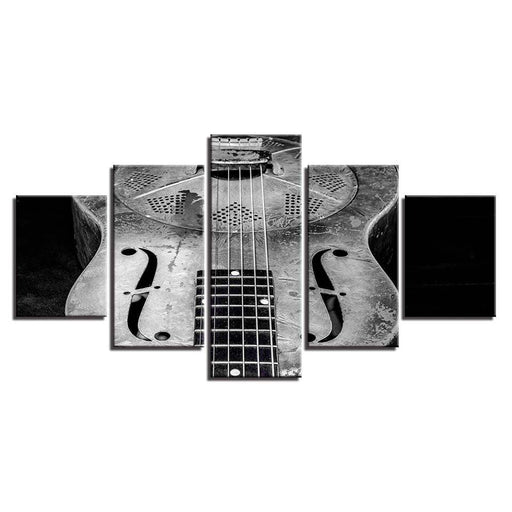 Old Guitar 5 Piece HD Multi Panel Canvas Wall Art Frame - Original Frame