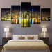 Night View 5 Piece HD Multi Panel Canvas Wall Art Frame - Original Frame