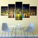 Night View 5 Piece HD Multi Panel Canvas Wall Art Frame - Original Frame