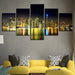 Night View 5 Piece HD Multi Panel Canvas Wall Art Frame - Original Frame