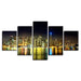 Night View 5 Piece HD Multi Panel Canvas Wall Art Frame - Original Frame