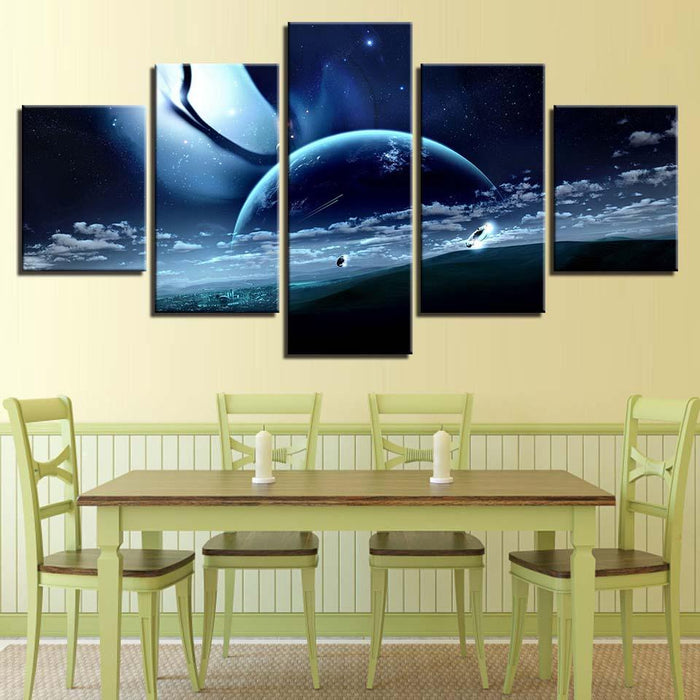 Lunar Landscape 5 Piece HD Multi Panel Canvas Wall Art Frame - Original Frame