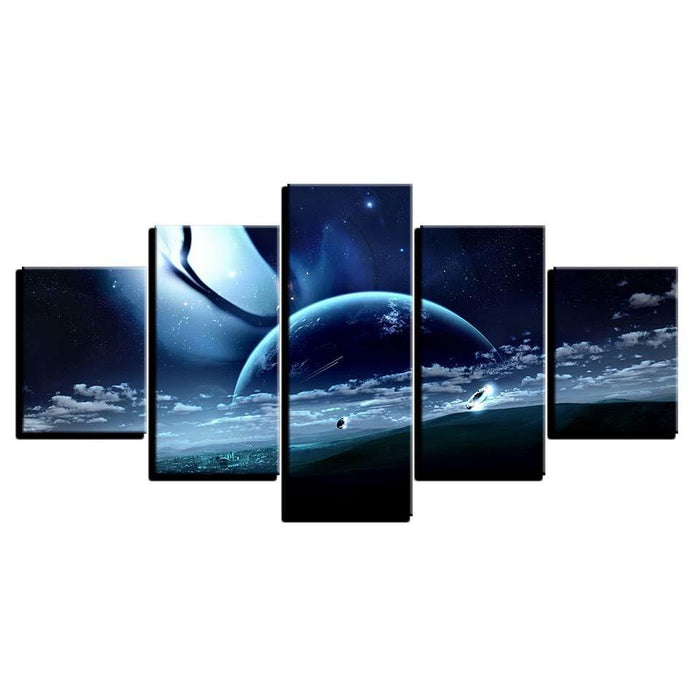 Lunar Landscape 5 Piece HD Multi Panel Canvas Wall Art Frame - Original Frame