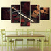 Skull And Sword 5 Piece HD Multi Panel Canvas Wall Art Frame - Original Frame