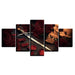 Skull And Sword 5 Piece HD Multi Panel Canvas Wall Art Frame - Original Frame