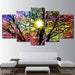 Abstract Color Trees 5 Piece HD Multi Panel Canvas Wall Art Frame - Original Frame