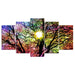 Abstract Color Trees 5 Piece HD Multi Panel Canvas Wall Art Frame - Original Frame