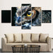 Nocturnal Owl 5 Piece HD Multi Panel Canvas Wall Art Frame - Original Frame