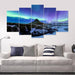 Aurora Night Scene 5 Piece HD Multi Panel Canvas Wall Art Frame - Original Frame