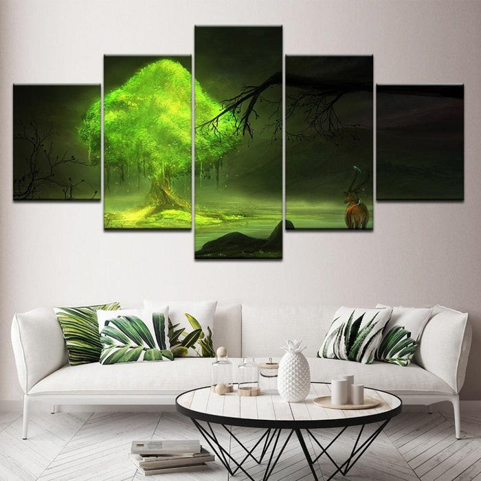 Tree 5 Piece HD Multi Panel Canvas Wall Art - Original Frame