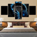 Music Headphones 5 Piece HD Multi Panel Canvas Wall Art Frame - Original Frame