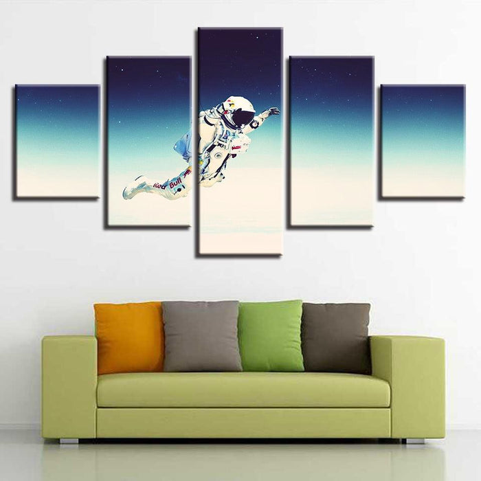 Flying Astronaut 5 Piece HD Multi Panel Canvas Wall Art Frame - Original Frame