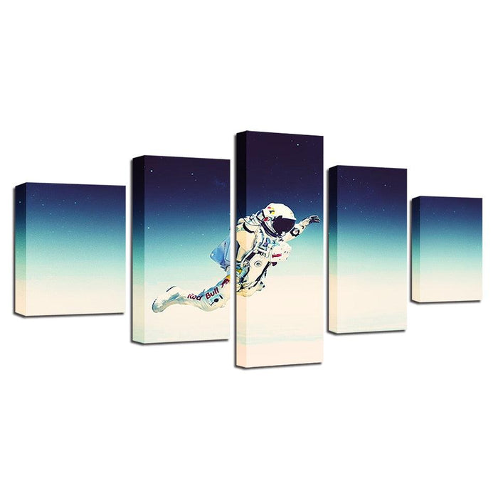 Flying Astronaut 5 Piece HD Multi Panel Canvas Wall Art Frame - Original Frame