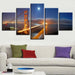 Golden Gate Bridge 5 Piece HD Multi Panel Canvas Wall Art Frame - Original Frame