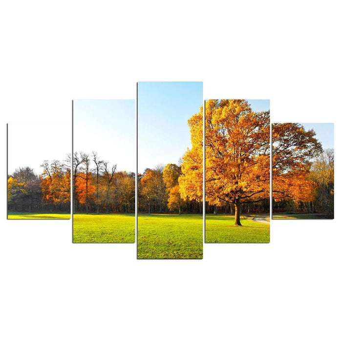 Grass And Tree 5 Piece HD Multi Panel Canvas Wall Art Frame - Original Frame