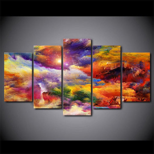 Abstract Graffiti 5 Piece HD Multi Panel Canvas Wall Art Frame - Original Frame