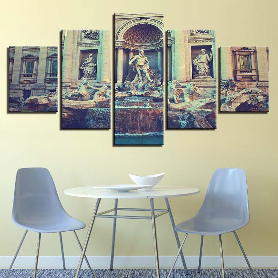 Italian Art 5 Piece HD Multi Panel Canvas Wall Art Frame - Original Frame