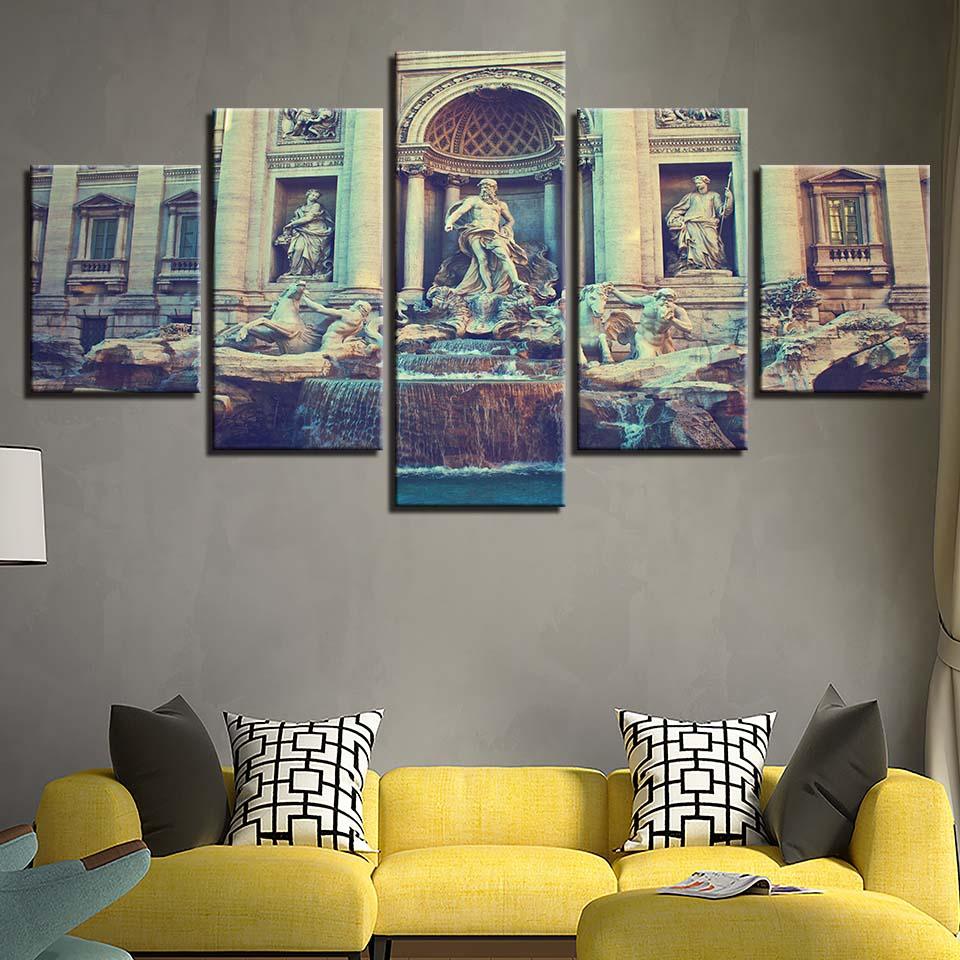 Italian Art 5 Piece HD Multi Panel Canvas Wall Art Frame - Original Frame