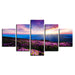 Lavender Valley 5 Piece HD Multi Panel Canvas Wall Art Frame - Original Frame