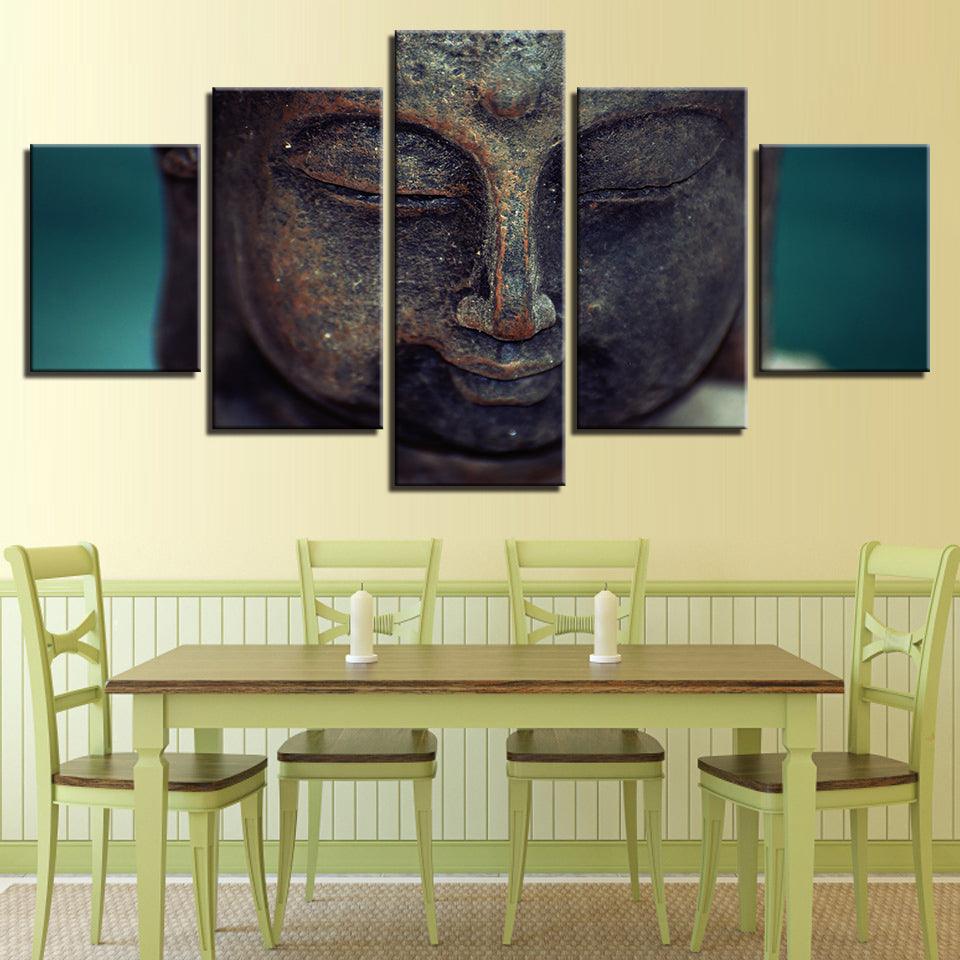 Lord Buddha 5 Piece HD Multi Panel Canvas Wall Art Frames - Original Frame