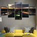 Night View Of Beach 5 Piece HD Multi Panel Canvas Wall Art Frame - Original Frame