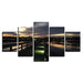 Night View Of Beach 5 Piece HD Multi Panel Canvas Wall Art Frame - Original Frame