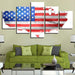 American Flag 5 Piece HD Classical Multi Panel Canvas Wall Art Frame - Original Frame