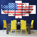 American Flag 5 Piece HD Classical Multi Panel Canvas Wall Art Frame - Original Frame