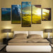 Natural Landscape Of Mountain Peak 5 Piece HD Multi Panel Canvas Wall Art Frame - Original Frame