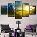 Natural Landscape Of Mountain Peak 5 Piece HD Multi Panel Canvas Wall Art Frame - Original Frame