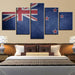 New Zealand Flag 5 Piece HD Multi Panel Canvas Wall Art Frame - Original Frame