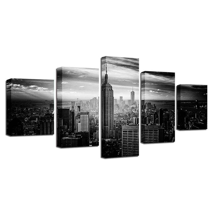 New York City 5 Piece HD Multi Panel Canvas Wall Art Frame - Original Frame