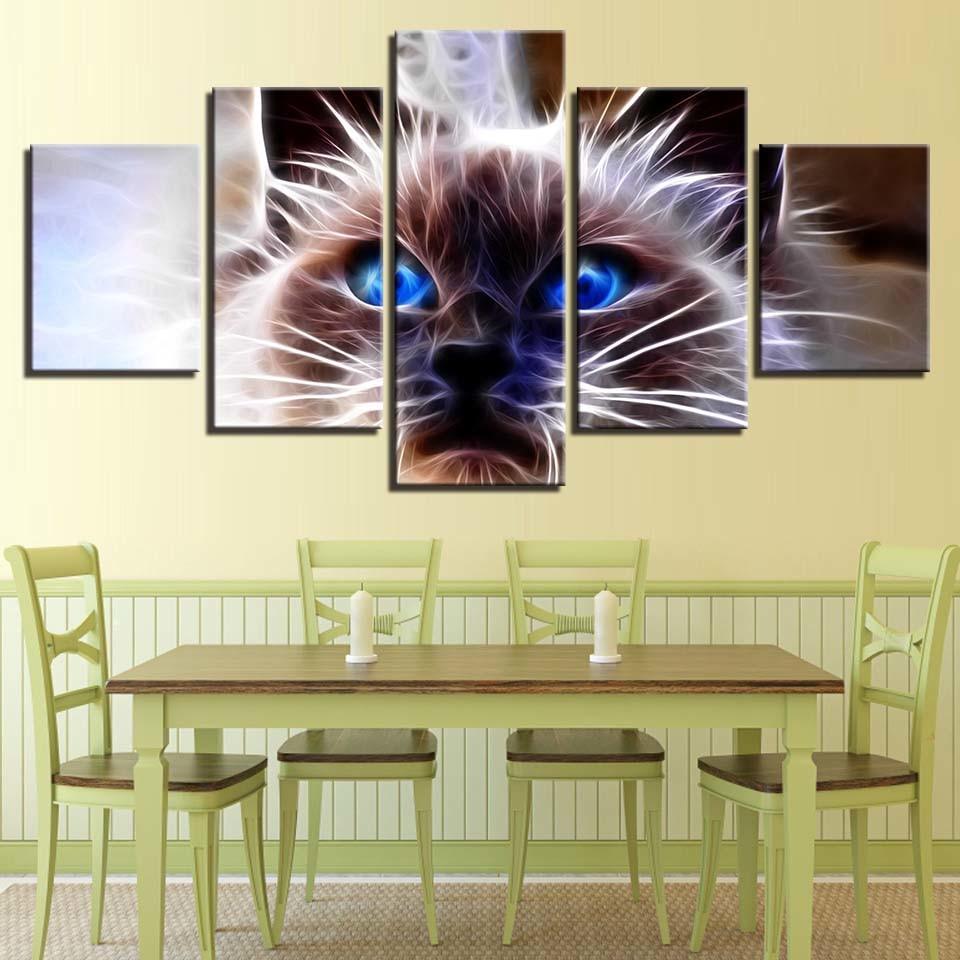 Grumpy Cat 5 Piece HD Multi Panel Canvas Wall Art - Original Frame