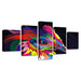 Rainbow Graffiti Eagle 5 Piece HD Multi Panel Canvas Wall Art - Original Frame