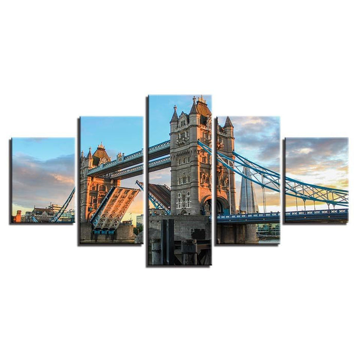 London Bridge 5 Piece HD Multi Panel Canvas Wall Art Frame