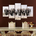 Elephants 5 Piece HD Multi Panel Canvas Wall Art Frame - Original Frame