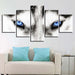 Wolf's Blue Eyes 5 Piece HD Multi Panel Canvas Wall Art Frame - Original Frame