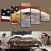 Eagle And American Flag 5 Piece HD Multi Panel Canvas Wall Art Frame - Original Frame