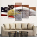 Eagle And American Flag 5 Piece HD Multi Panel Canvas Wall Art Frame - Original Frame