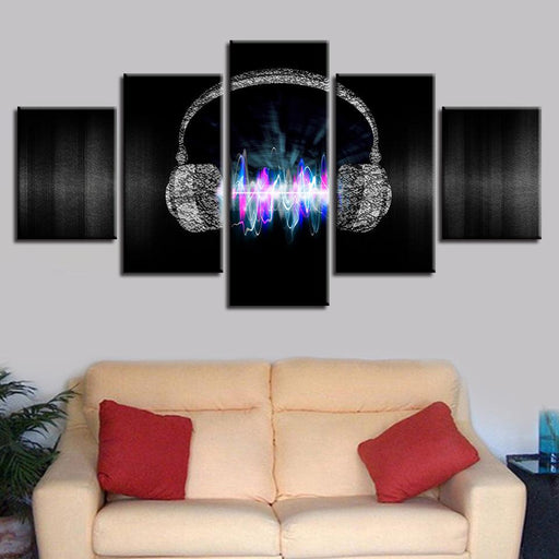 Magic Cool Music Headset 5 Piece HD Multi Panel Canvas Wall Art Frame - Original Frame