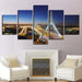 Night Highway 5 Piece HD Multi Panel Canvas Wall Art Frame - Original Frame