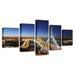 Highway Bridge 5 Piece HD Multi Panel Canvas Wall Art Frame - Original Frame