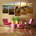 Reef Stone Sunrise Seascape 5 Piece HD Multi Panel Canvas Wall Art Frame - Original Frame