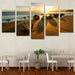 Reef Stone Sunrise Seascape 5 Piece HD Multi Panel Canvas Wall Art Frame - Original Frame