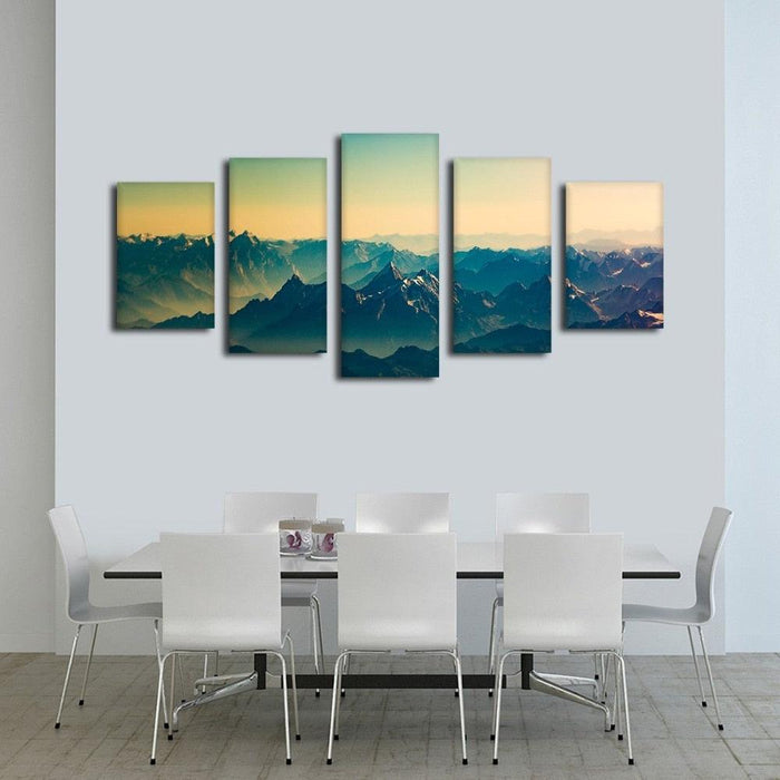 Mountains 5 Piece HD Multi Panel Canvas Wall Art Frame