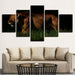 Lion in the Dark 5 Piece HD Multi Panel Canvas Wall Art Frame - Original Frame