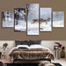 Wolf Snow 5 Piece HD Multi Panel Canvas Wall Art Frame - Original Frame