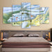 Helicopter 5 Piece Multi Panel Canvas Wall Art Frame - Original Frame